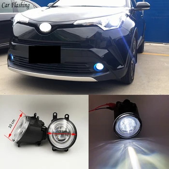 

2PCS Car LED Cut-Line Lens Fog Light Lamp 3 Colors Angel Eyes DRL Daytime Running Lights For Toyota CHR C-HR 2016 2017 2018 2019