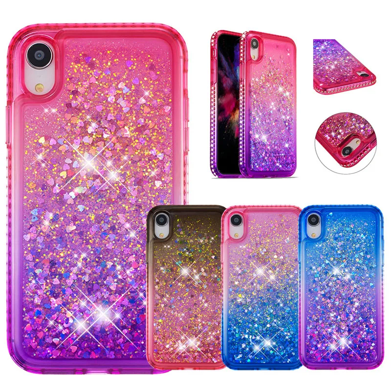 

Luxury Edge Diamond Quicksand Case Soft TPU Silicone Cover Hull Shell Coque Fundas for Apple iPhone X XS MAX 6.5" XR 6.1