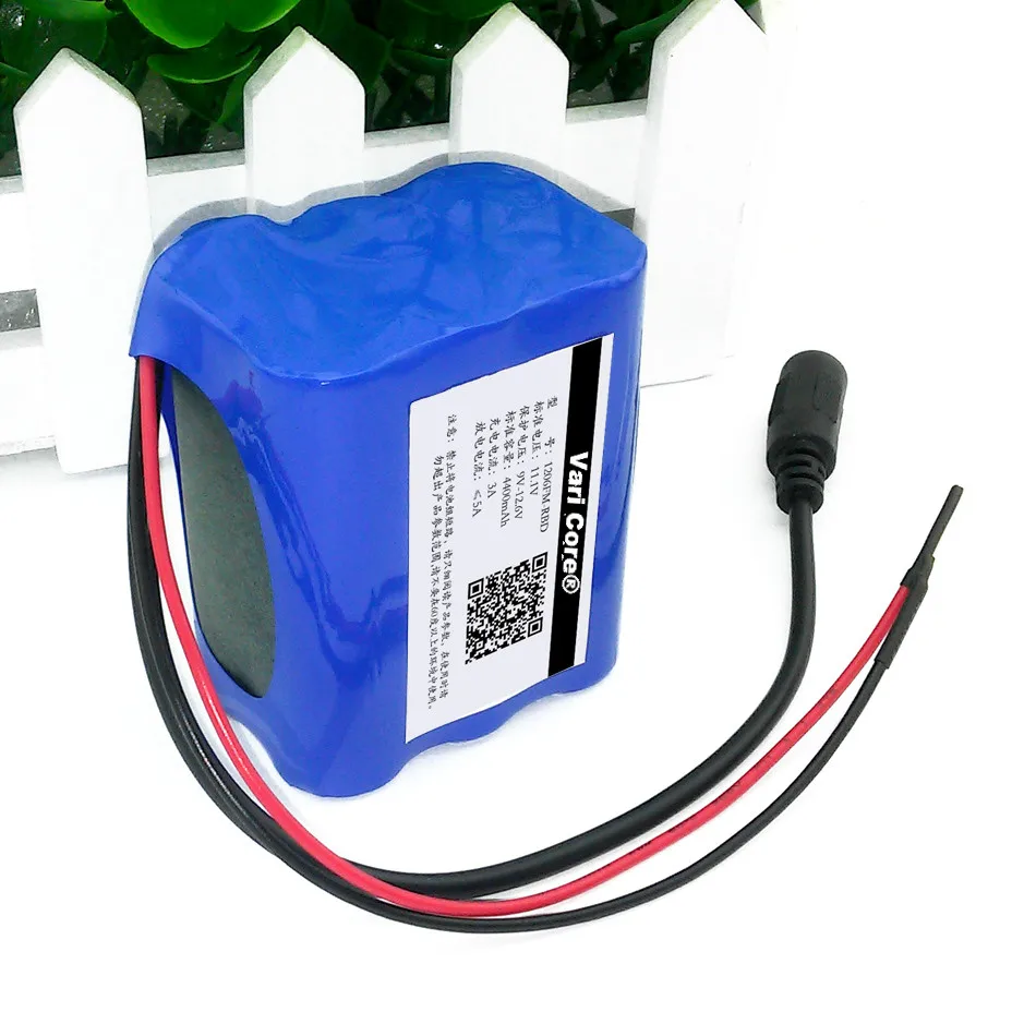 VariCore 12 V 18650 4400 mAh литий-ионный аккумулятор pcak для камер видеонаблюдения 12,6 V 4.4AH Защитная плата с PCB+ и 12,6 V 1A зарядное устройство