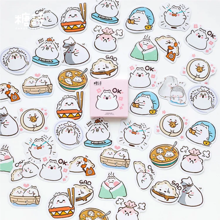 

Eat Dumpling Decorative Stickers Adhesive Stickers DIY Decoration Diary Stickers Box Package