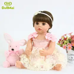 Полный виниловый силиконовый reborn baby куклы игрушки подарок для детей 56 см Bebe реальное возрождение принцесса девочка куклы reborn может