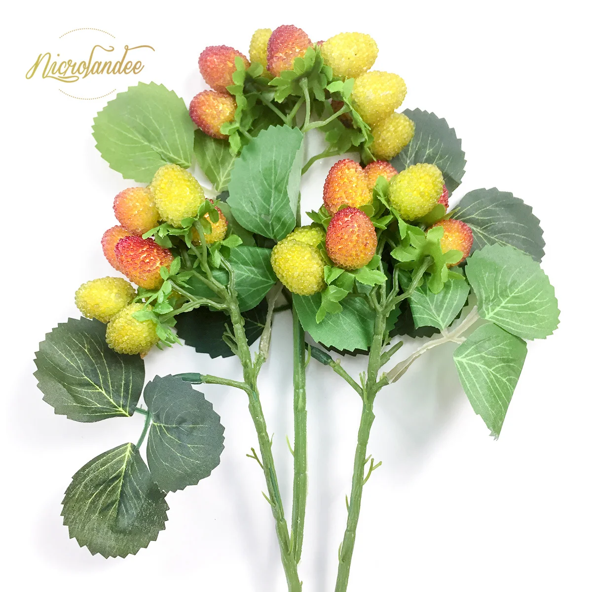 

NICROLANDEE Artifical Fake Fruit Wedding Home Decoration Flower Artificial Fruit Paddle Strawberry Photo Props Plant