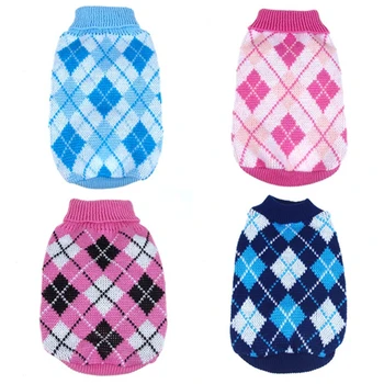 

Lovely Warm Lattice Two Leg Pets Knitwear Clothes Dog Autumn Winter Sweater Knitting Croche Teddy Chihuahua Dog Sweater
