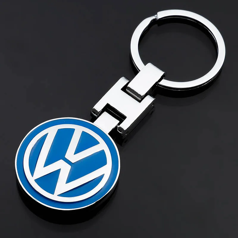 

Volkswagen blue car logo metal keychain advertising waist hanging key ring pendant