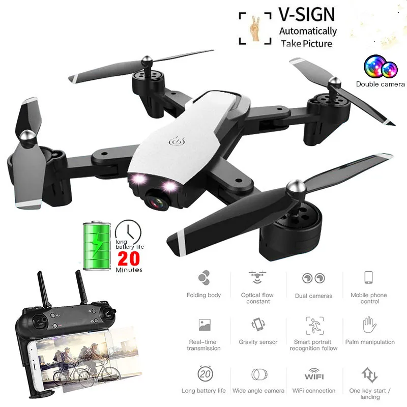 20 минут Летающий Новый складной мини WiFi FPV RC Дрон с 1080P HD камерой оптическое