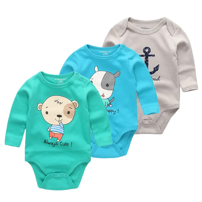 3 шт./партия комплекты одежды для маленьких мальчиков и девочек, хлопковые комбинезоны с длинными рукавами, Одежда для новорожденных - Цвет: baby boy set4