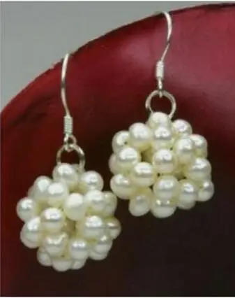

Free Shipping >>>> Title283 Jewelry Handworked white pearl ball earrings