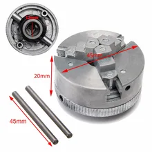 1 шт. 3 кулачковый токарный патрон металлический Самоцентрирующийся закаленный патрон M12x1 45 мм+ 2 шт блокировочные стержни с ударопрочностью