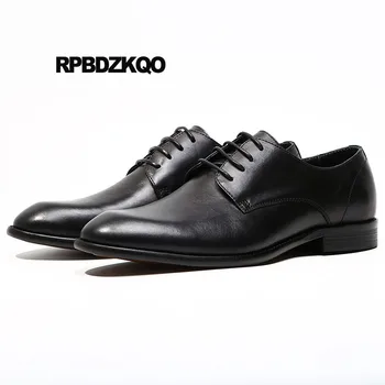 

Black Oxfords Real Leather European Brown British Style High Quality Dress Business Luxury Men Italian Shoes For Wedding Formal