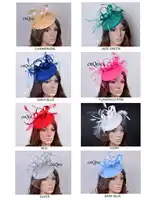 ขายส่ง headband party fascinator/felt fascinator/sinamay fascinator กับ birdcage veilng ซาติน loop, ขนจัดส่งฟรี