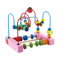Детские деревянные математические счетные круги счеты игрушки проводной ЛАБИРИНТ горки вокруг шнур для бус лабиринт Детские развивающие