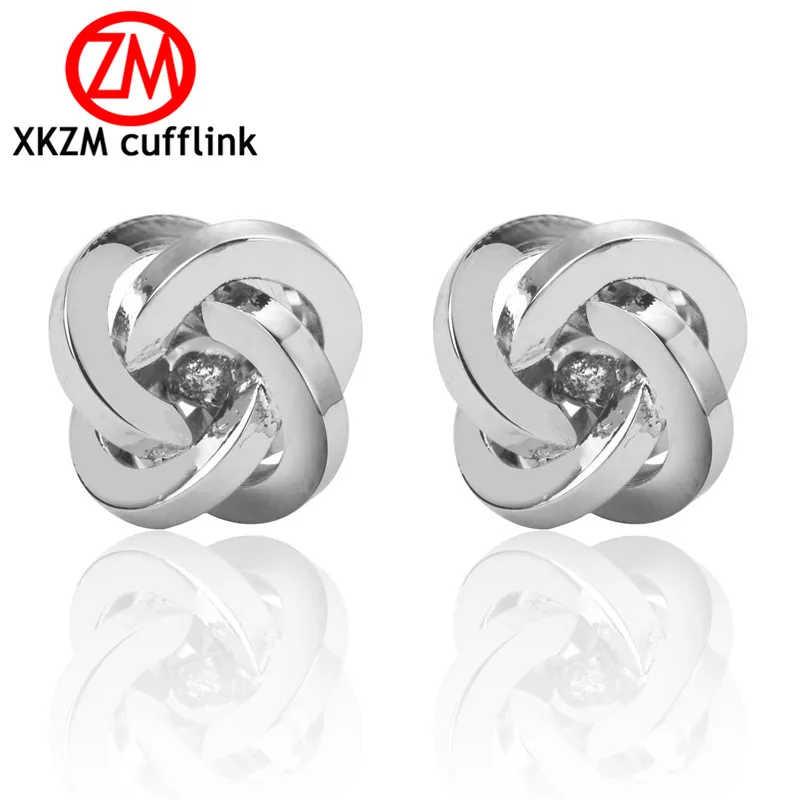 

Square silvery Twist Knot Cufflinks for Mens Suits Buttons Geometric Wedding Cufflink French Grooms Shirt Brand Cuff Links