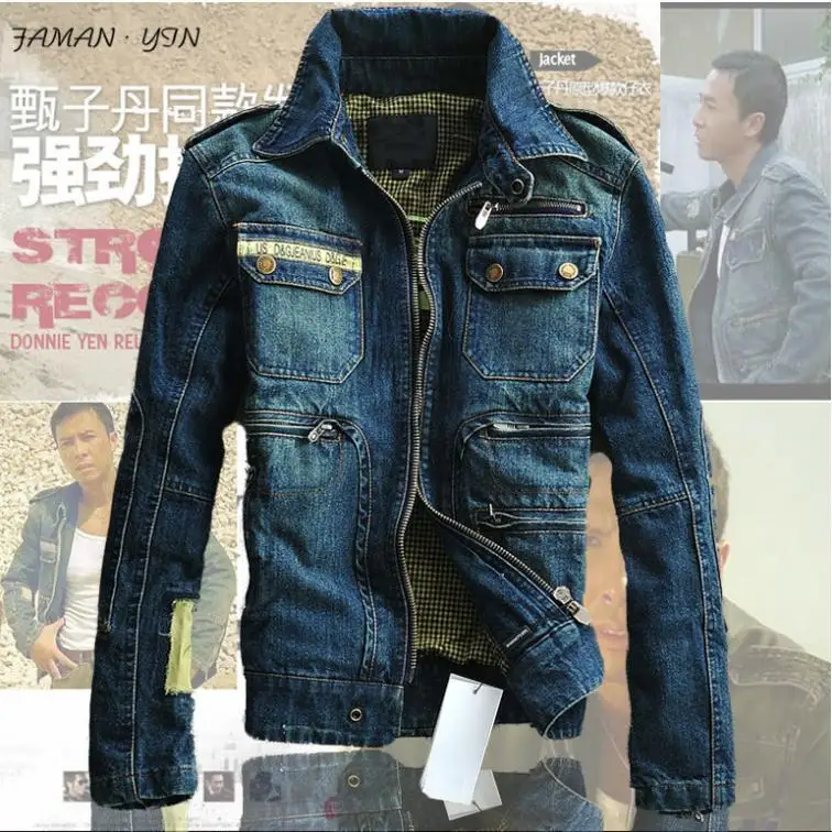 High Quality New 2014 Spring Denim Jacket Men Stars Model Military ...