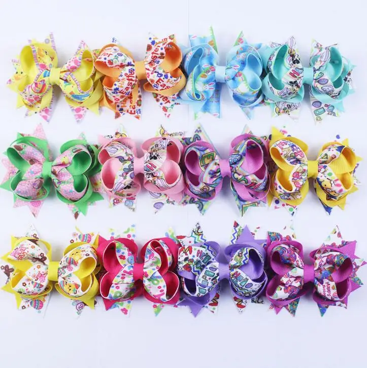 cute printing ribbon hairbow