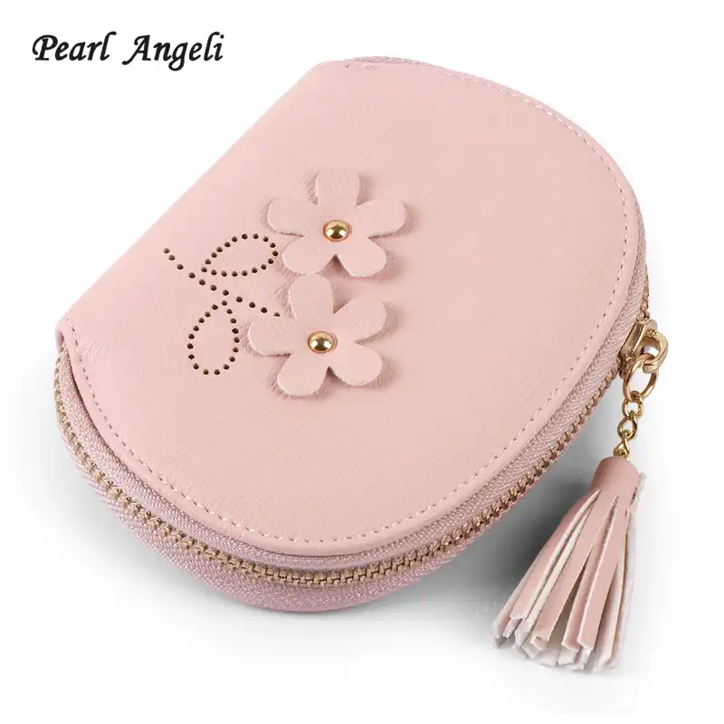 Pearl Angeli Card Holder Flower Decoration Tassel Pillow Shape Leather Card Wallet Women Namecard Holder Porte Carte Bancaire Card Id Holders Aliexpress