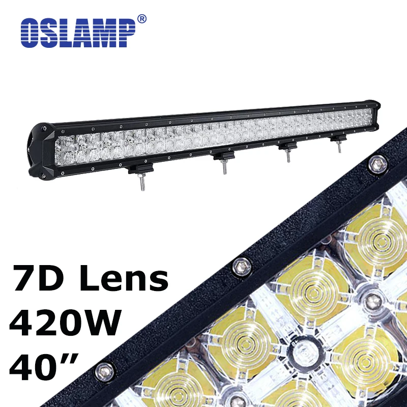 

Oslamp 420W 7D Lens 40" Driving Led Light Bar + Daytime Running Light Offroad Work Light Led Bar 12V 24V for Car SUV ATV Truck
