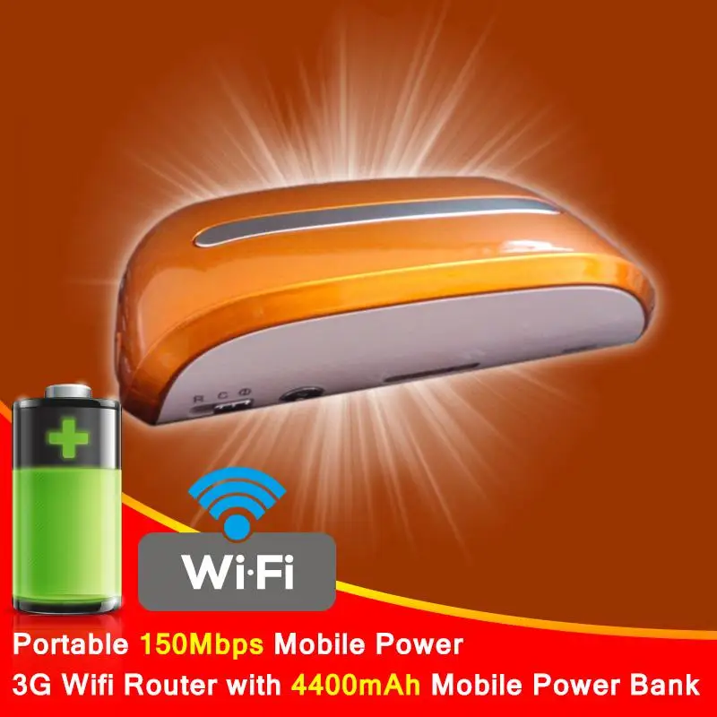 Mini usb wi-fi Roteador Wireless 3G Wifi Router Compatiable with HSDPA/HSUPA/HSPA+ CDMA EVDO Rev A/B With 4400mAh power bank