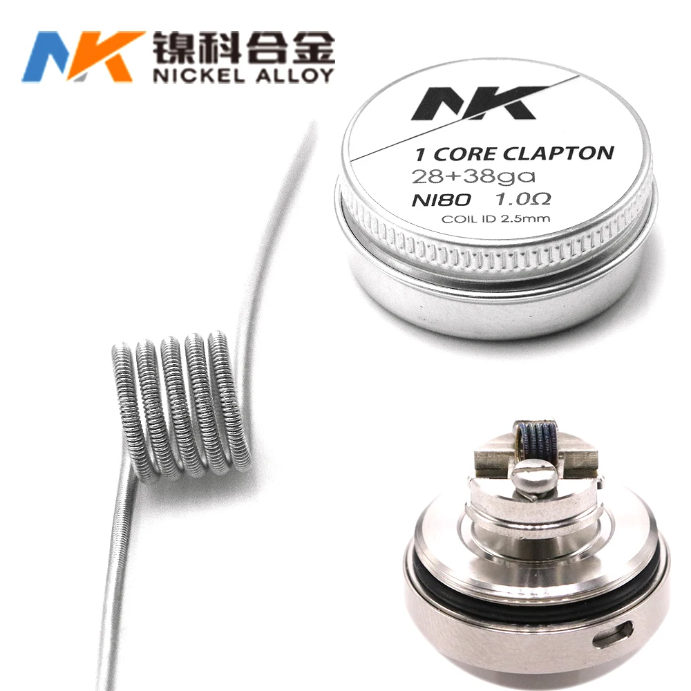 NK новая сверхтонкая самодельная готовая катушка Mtl A1 SS316L Ni80 Fused Clapton для