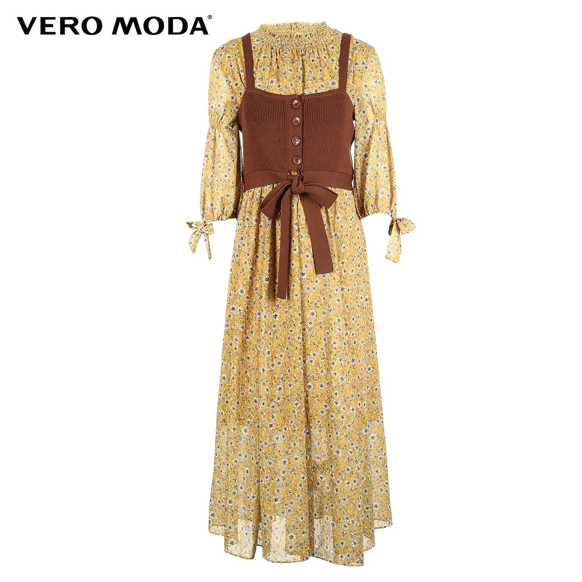 Vero Moda 2018 Fall Tube Top Two-piece Floral Dress31836Z517 Dresses