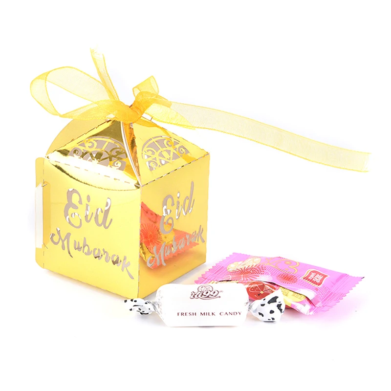 Happy Eid Mubarak Paper Gift Box Ramadan Decorations Islamic-Party Decal Deco