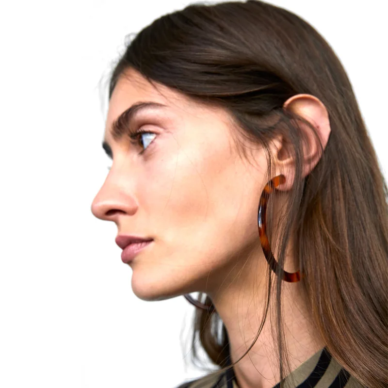 

ZA Big Earrings Acrylic Acrylic Sheet C-shaped Earrings Star with Same Exaggerated Female Earrings Fashion Geometric Bohemian