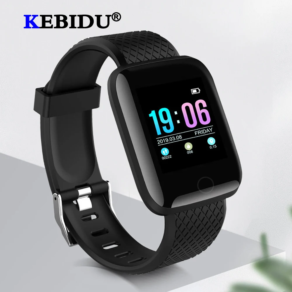 

KEBIDU Universal Smart Bracelet Color Screen Heart Rate Blood Pressure Monitoring Track Movement Smart Watch For Android IOS