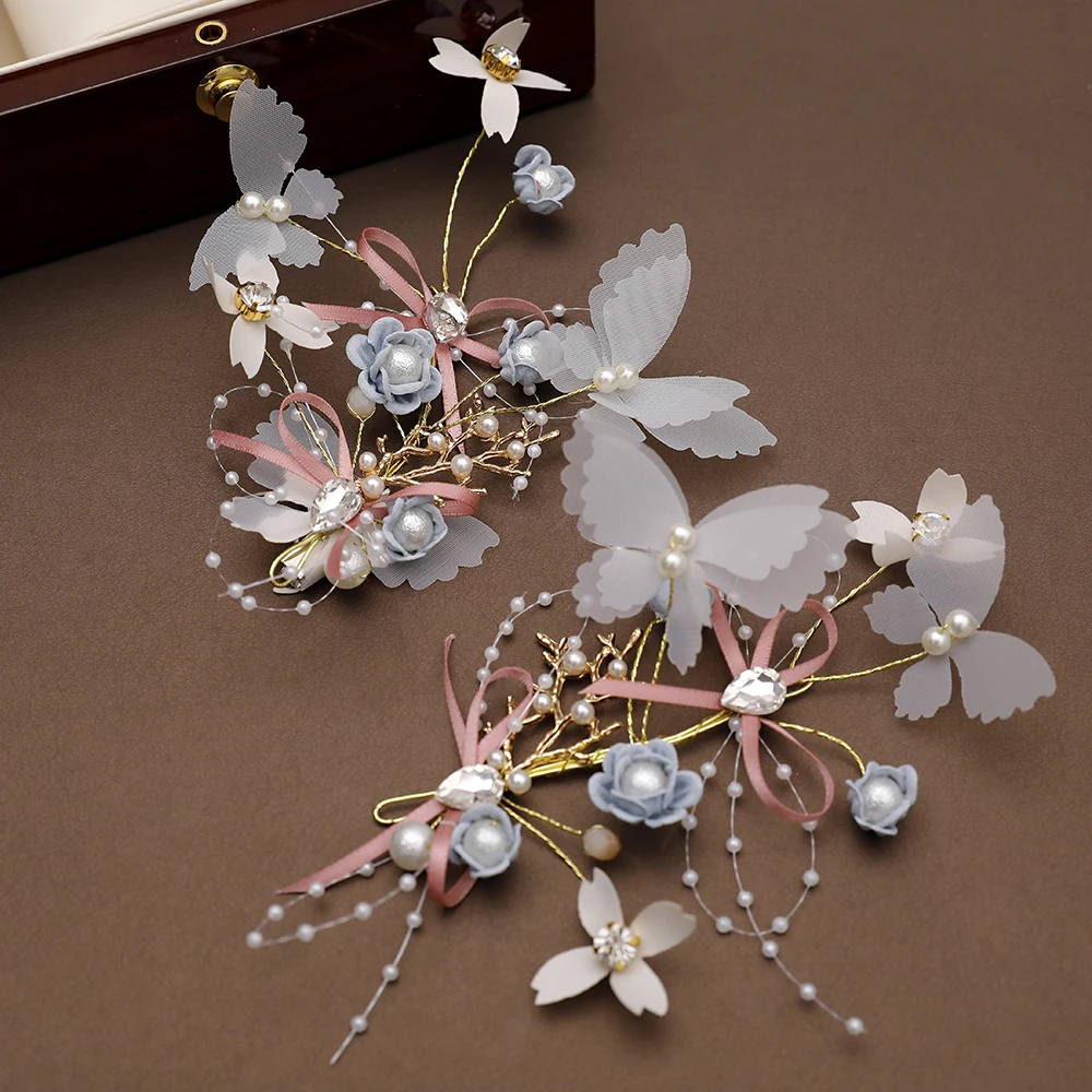 

Romantic Yarn Butterfly Headband Bridal Wedding Hair Accessories Handmade Fashion Korean Hairband Jewelry Girls Headwear Gifts