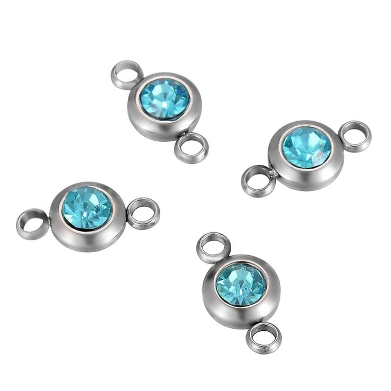 MJARTORIA 10PCs Colorful Crystal Connectors With Stainless Steel