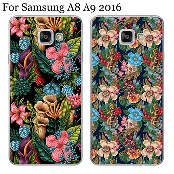 

2PCS Flower fundas For Samsung Galaxy A8 case For Samsung A9 case soft back cover A 8 A8000 A 9 A9000 2016 phone cases shell