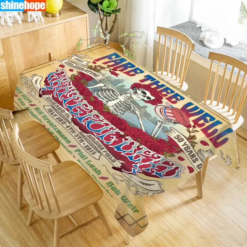 Подгонянная скатерть Grateful Dead, ткань Оксфорд, Пыленепроницаемая прямоугольная скатерть, вечерние, домашний декор, 140x160 см - Цвет: tablecloths 22