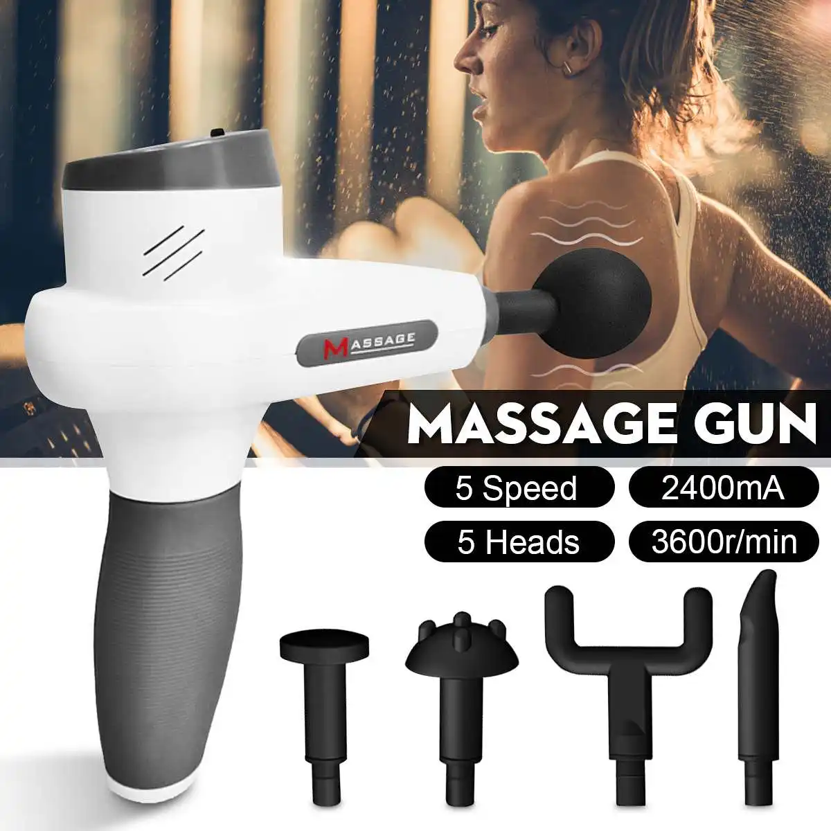 

Updated Version 5 Speed Electronic Therapy Body Massage Guns Massage Guns Body Muscles Relaxing Relief Pains With 5 Heads