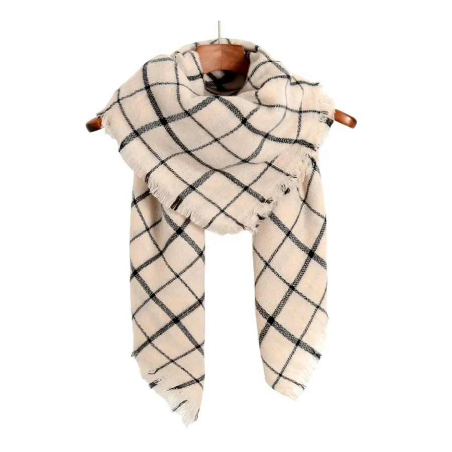 Ode To Joy High Quality beige Plaid Women Scarf Cashmere Winter Scarf Female Warm font