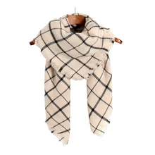 Ode To Joy High Quality beige Plaid Women Scarf Cashmere Winter Scarf Female Warm font