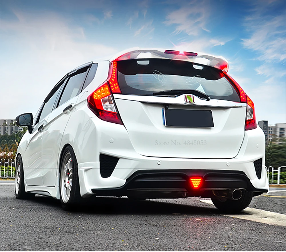 Для Honda GK5 Fit/Jazz со светлым черным спойлером- ABS пластиковый Неокрашенный цвет задний белый спойлер крыло багажника Крышка