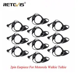 Retevis fone de ouvido intra auricular macio, com gancho, 10 peças, para motorola gp300, p040, gp2000, p080 e ct150