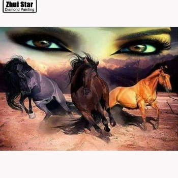 

Full Square Diamond Painting Embroidery3d Beauty and the beast 3 eyes Diamond Cross Stitch Rhinestone Mosaic Painting home decor