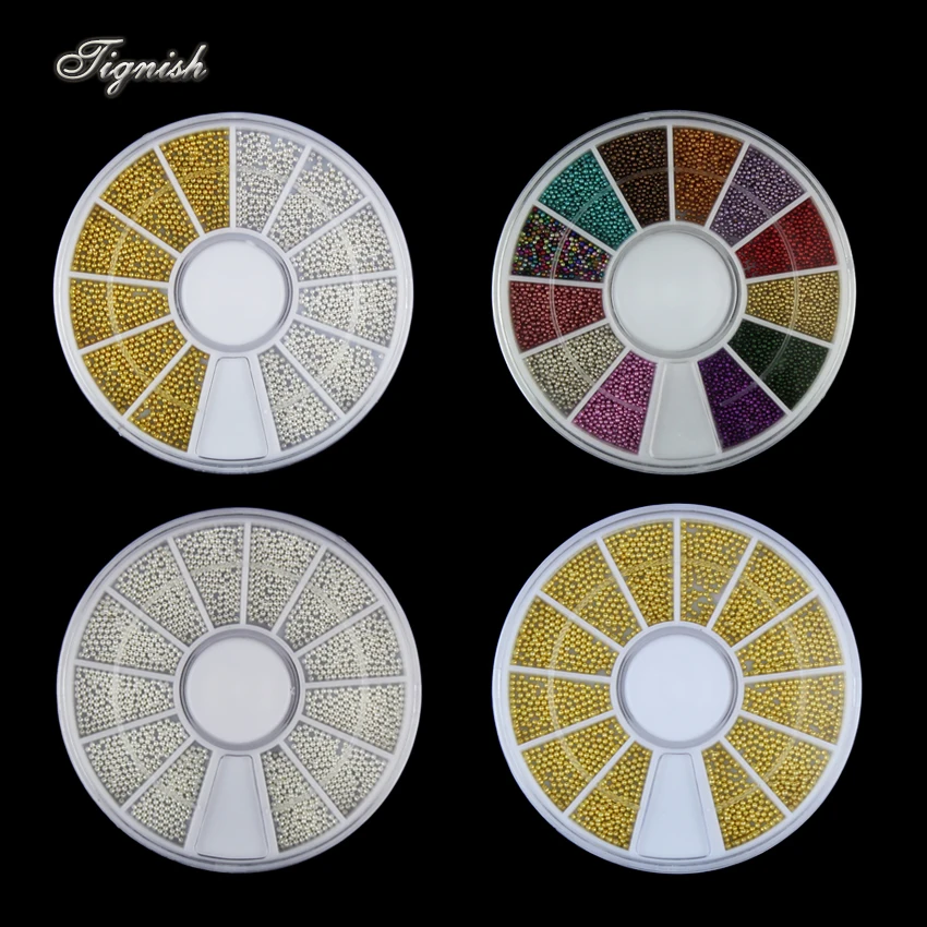 Tignish 1Wheel Steel Beads Nail Studs Gold Sliver Mix Colors Rhinestones Decoration For UV Gel Phone Laptop DIY Tools | Красота и
