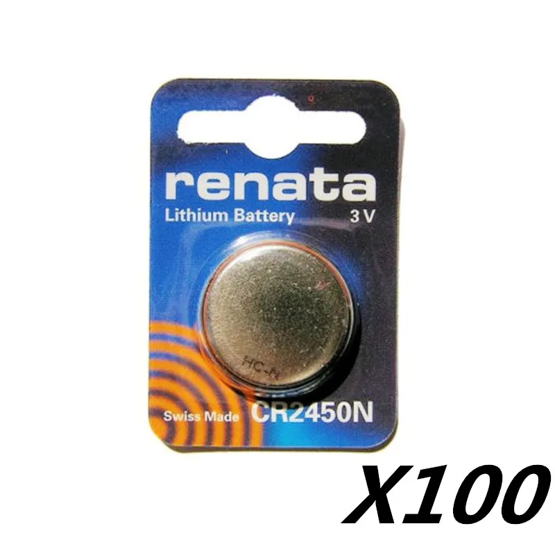 100 X renata lithium Battery CR2450 3V %100 original brand renata 2450 ...