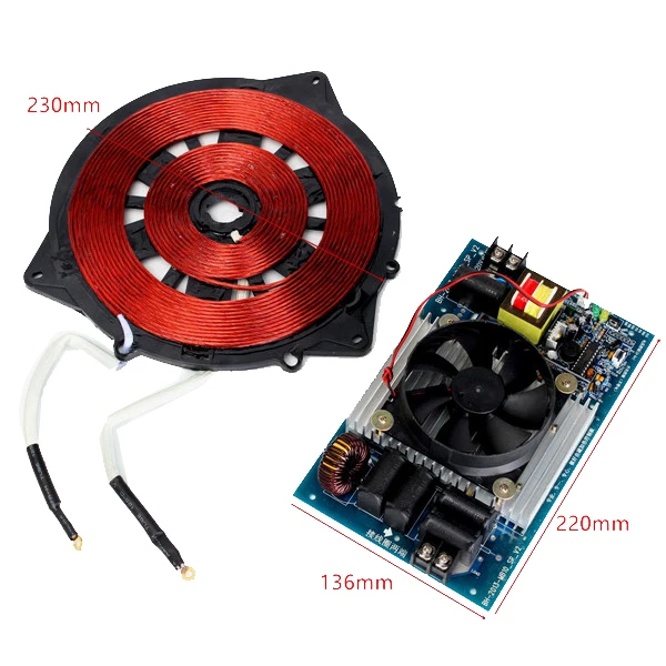 2500W Induction Heater with Coil Electromagnetic Heating Control Panel