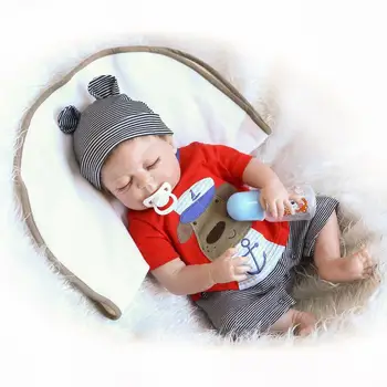 

55cm Simulation Lifelike Silicone Vinyl born Baby Boy Doll Toys Newbabies With Christmas Clothes Girl Brinquedos bebe Gift Pri
