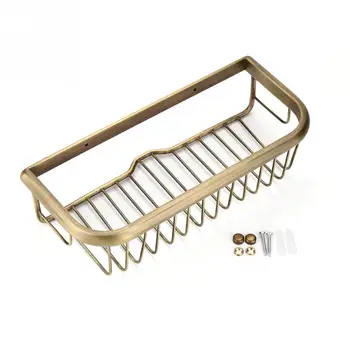 

1 Pcs 30cm Shower Basket Bath Soap Shampoo Storage Holder Wall Mount Bathroom Shelf Copper Shower Basket Shelf Hanging Organizer