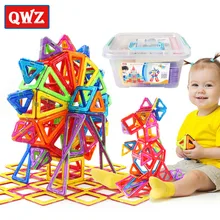 QWZ 152 pcs Mini Magnetic Conjunto Modelo de Construção Designer & Brinquedo de Construção de Plástico Blocos Magnéticos Brinquedos Educativos Para Crianças Presente