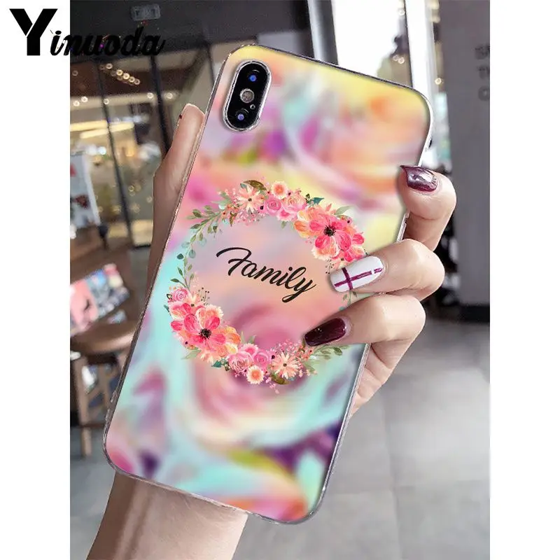 Yinuoda الأسرة والأصدقاء السفر الزهور شفافة الهاتف غطاء ل أبل فون 8 7 6 6 S زائد X XS ماكس 5 5 S SE XR الهواتف المحمولة