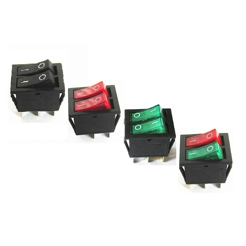 

5pcs KCD6 Electric heater Rocker Switch 4 6 Pin 2 level 250V 15A OFF-ON Multiple Colour Multifunctional Accessories