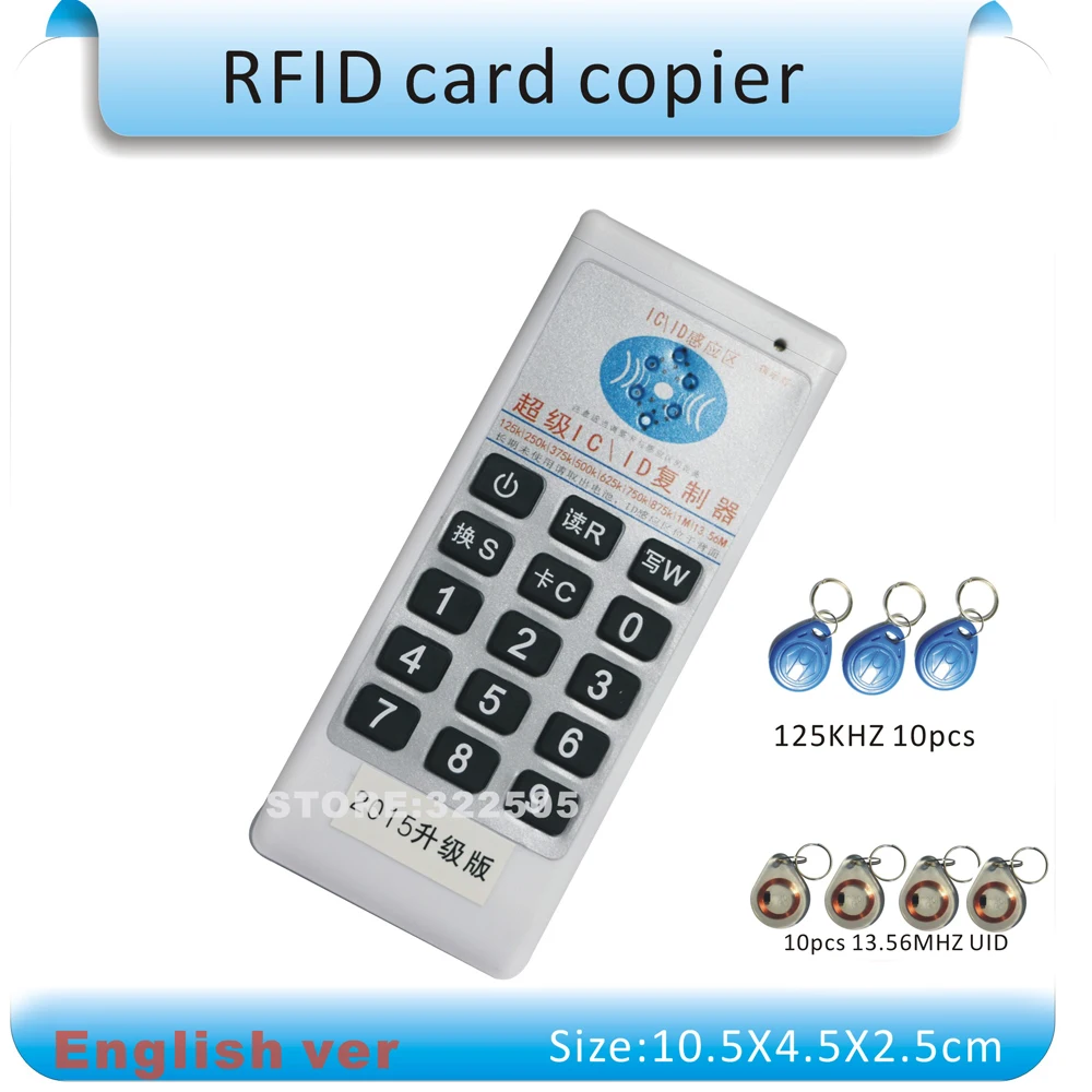 bilder für Englisch ver Handheld 125 Khz-13,56 MHZ mehr frequenz zugang RFID karte Duplizierer/Kopierer + 10 stücke 125 KHZ tags + 10 stücke 13,56 MHZ tags bilder für Englisch ver Handheld 125 Khz-13,56 MHZ mehr frequenz zugang RFID karte Duplizierer/Kopierer + 10 stücke 125 KHZ tags + 10 stücke 13,56 MHZ tags