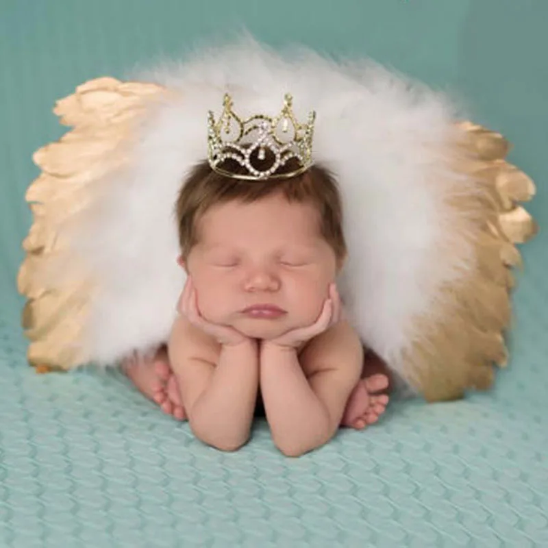 

1 Set Newborn Feather Lace Pearl Flower Leaves Hairband Headband & Angel Wings Photo Props Hair Band Accessorie