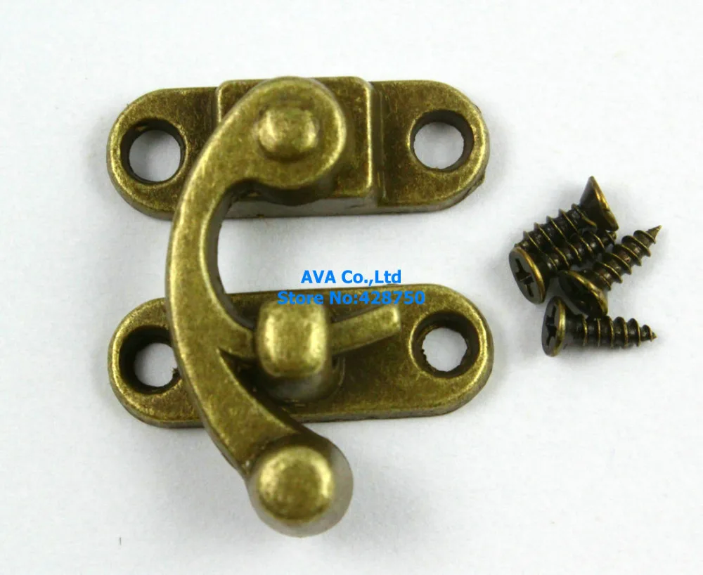 10 Antique Brass Decorative Hasp Jewelry Box Hasp Latch Lock 29x33mm