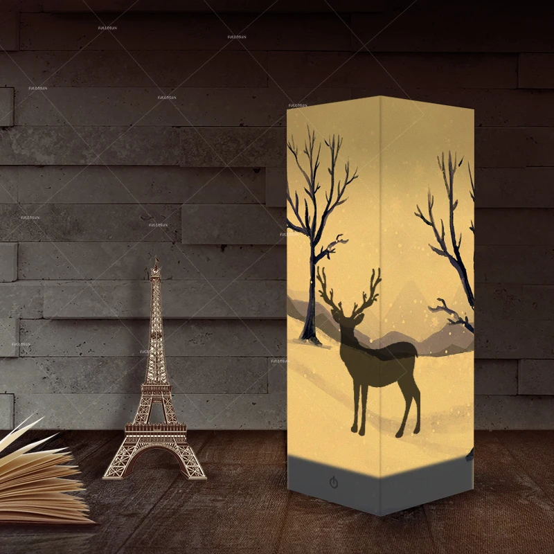 deer shape shadow LED night lamp as gift ideas for christmas for room decoration