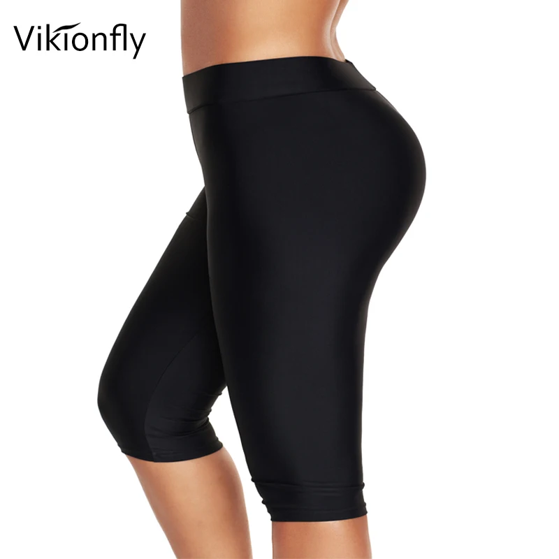 زائد حجم سروال سباحة قصير للنساء 2019 الصيف الركبة طول كبيرة تصفح جذوع ملابس السباحة بيكيني قيعان السراويل الشاطئ ارتداء