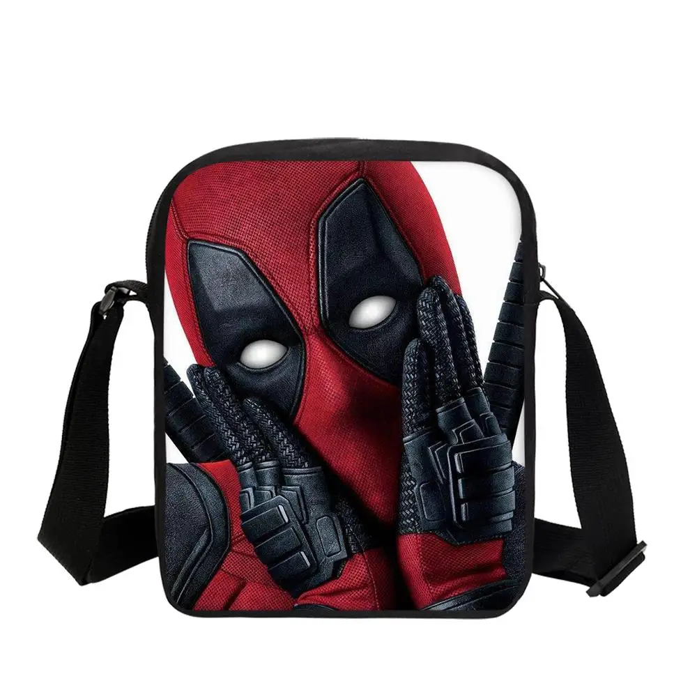 Small Crossbody School Bags For Boys Students Marvel Deadpool 2 Printed